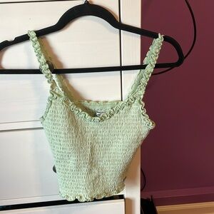 Hollister cropped green tank. Size: Small Color: Green